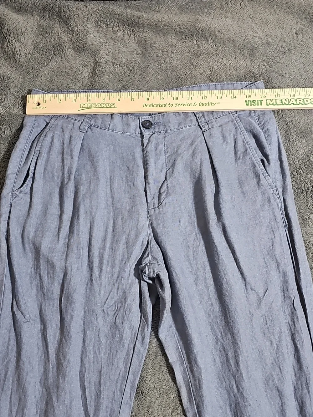 United Colors of Benetton Straight Leg 100% Linen Pants Pockets Belt Loops US 10 - Picture 5 of 13
